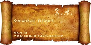 Koronkai Albert névjegykártya